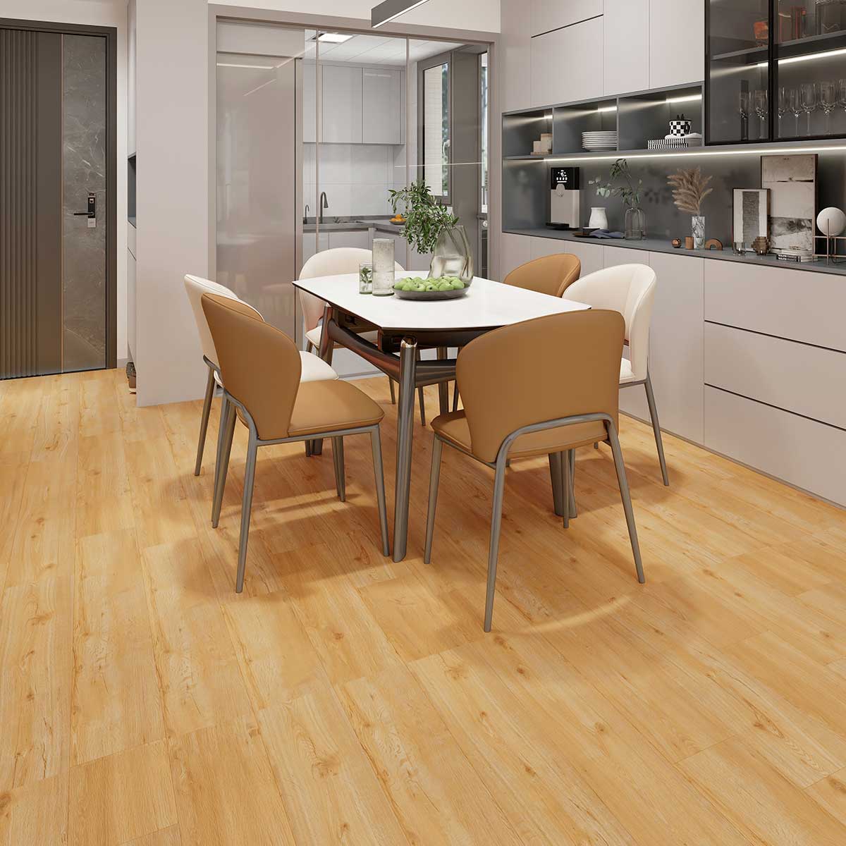 SENTAI M6562-4 Waterproof Rigid Core Luxury Vinyl Plank, Natural Wood Grain Feel, Click Lock Floating Floor, 48'' x 7'' x 5mm, 28. 5Sq.ft (12Pcs/Box), Ideal for Kitchen, Dining Room, Bedrooms, Living Areas